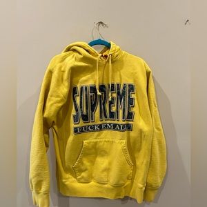 Authentic Supreme Deadstock Hoodie Yellow Paisley F Em All